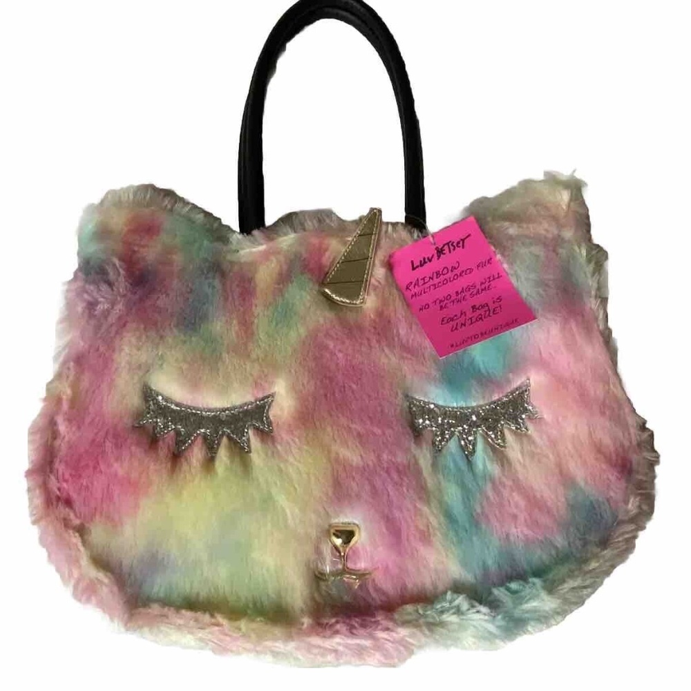 Luv Betsey by Betsey Johnson - Cat Unicorn Multicolor Rainbow Tote
